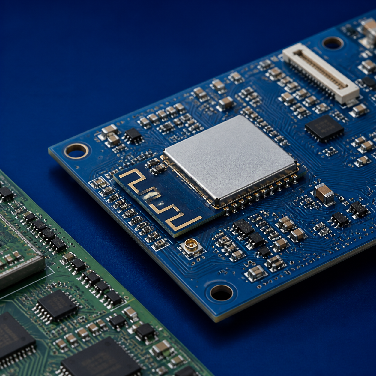 Representative view of a wireless module mounted on electronic circuit boards